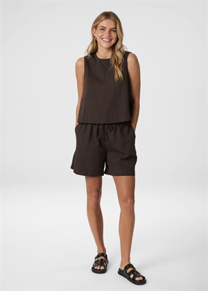 Svetlana linen top Dark Brown Neo Noir 